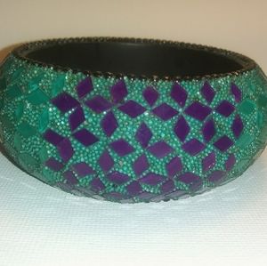 Boho Mosiac Glass Bead Bracelet